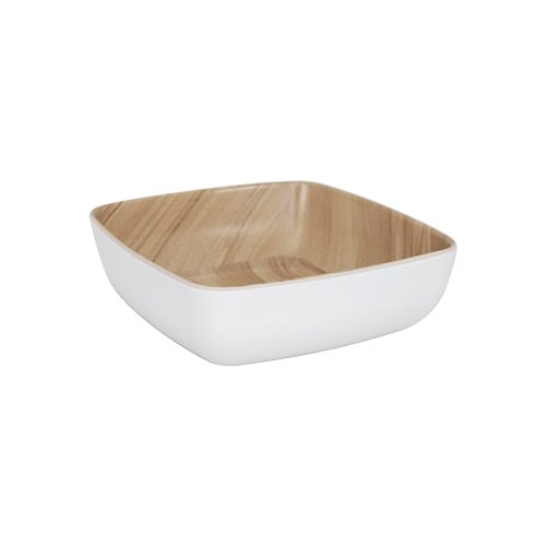 Zicco Melamine Square Dish L16.5xW16.5xH5.3cm, White Wood Grain