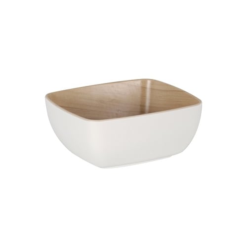 Zicco Melamine 7" Rectangle Dish L17.6xW16.2xH7.5cm, White Wood Grain