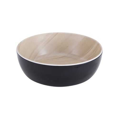 Zicco Melamine Round Bowl Ø30xH9.5cm, Black Wood Grain