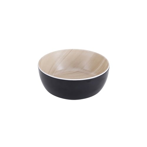 Zicco Melamine Round Bowl Ø8.5xH3.5cm, Black Wood Grain