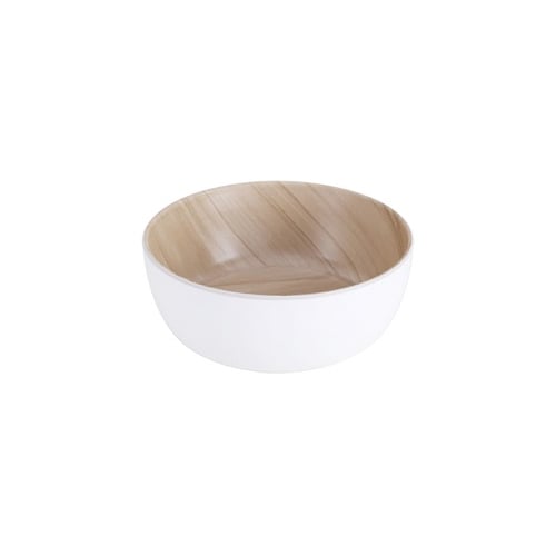 Zicco Melamine Round Bowl Ø8.5xH3.5cm, White Wood Grain