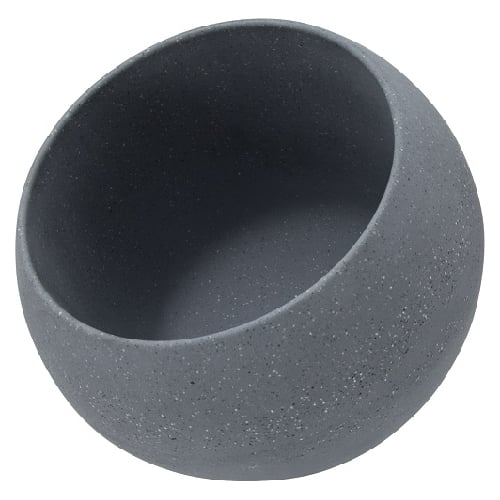 Zicco Melamine Round Display Bowl L18.6xW18.9xH17.7cm, Grey Spray Spot