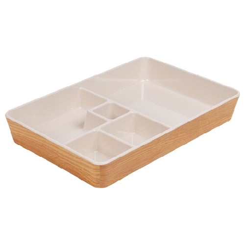 Zicco Melamine Rectangle Box L18.9xW28.4xH4.1cm, Light Wood