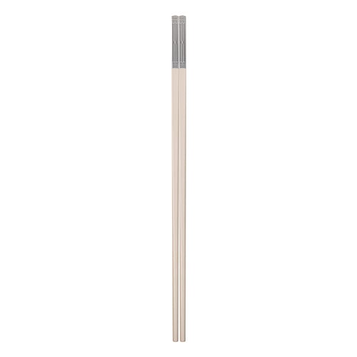 Zicco PPS Chopsticks L25.5cm, Cream Colour With Stainless Steel Window Pattern Cap, 10Pairs/Box