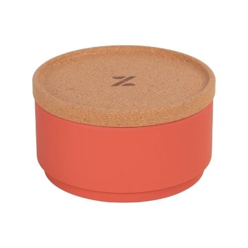Zicco Melamine One Layer Round Storage Box With Lid Ø14xH7.5cm, Red, Dynasty