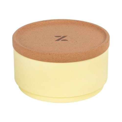 Zicco Melamine One Layer Round Storage Box With Lid Ø14xH7.5cm, Pale Yellow, Dynasty