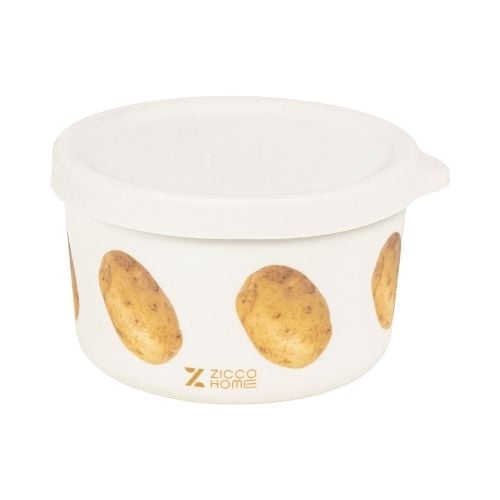 Zicco Melamine Storage Box With Lid Ø11.5xH6.5cm, 470ml, Potato Pattern, Easy Life