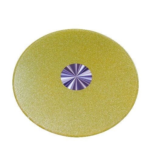 Lazy Susan Glass With Silver Base Ring 90cm, Shiny Gold