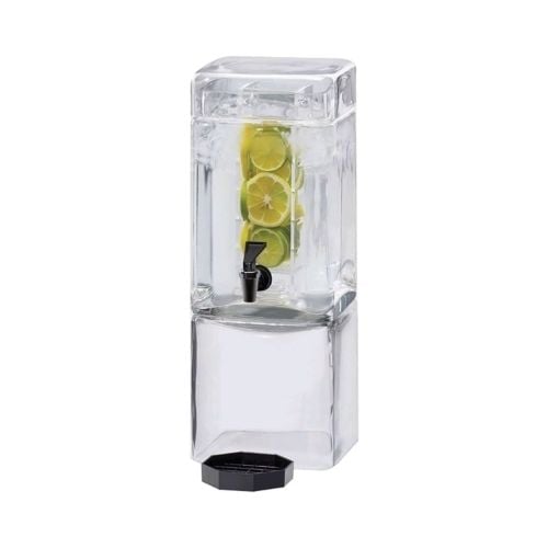 Cal-Mil Square Acrylic Beverage Dispenser With Ice Chamber, L7¼xW9¼xH26½", 3Gal Cal.Mil
