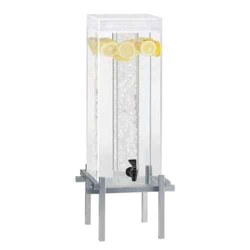 Cal-Mil Acrylic Beverage Dispenser Ice Chamber W11¾xD12xH29", 5Gal, Silver