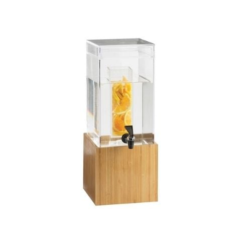 Cal-Mil Bamboo Acrylic Beverage Dispenser With Infusion Chamber 1.5Gal, L20.32xW22.86xH43.18cm