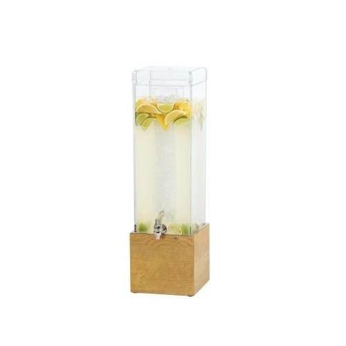 Cal-Mil Bamboo Acrylic Beverage Dispenser With Ice Chamber, W8½xD8½xH26¾", 3Gal, Madera