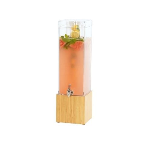 Cal-Mil Bamboo Acrylic Beverage Dispenser With Infusion Chamber, W8¼xD9¾xH26¾", 3Gal