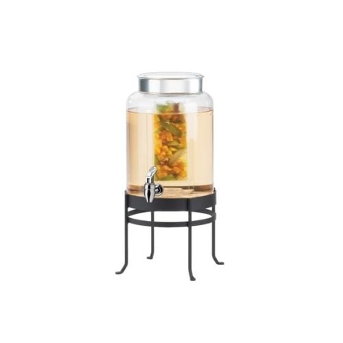 Cal-Mil Round Glass Beverage Dispensers With Infusion Chamber W10xD12xH20½", Black, Soho
