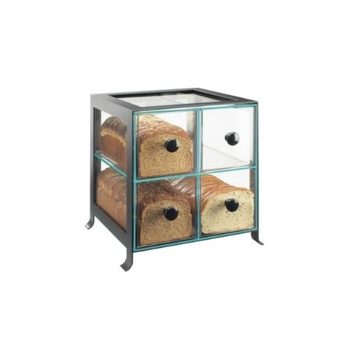 Cal-Mil Soho Bread Case Metal Frame With Acrylic Bin W14xD13xH14¼, Black