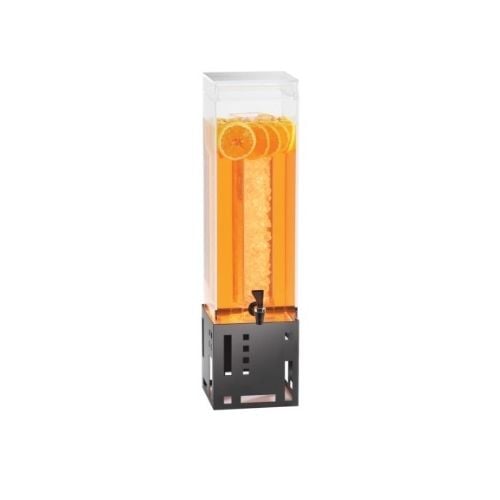 Cal-Mil Stainless Steel Acrylic Sq Beverage Dispenser With Ice Chamber W7½xD9½xH26¾, 3Gal, Black