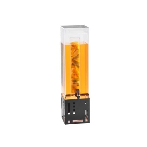 Cal-Mil Stainless Steel Acrylic Sq Beverage Dispenser With Infusion Chamber W7½xD9½xH26¾, 3Gal, Black