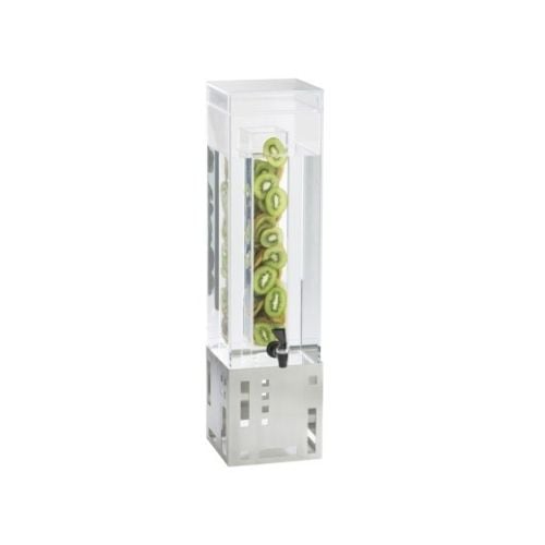 Cal-Mil Stainless Steel Acrylic Sq Beverage Dispenser With Infusion Chamber W7½xD9½xH26¾, 3Gal