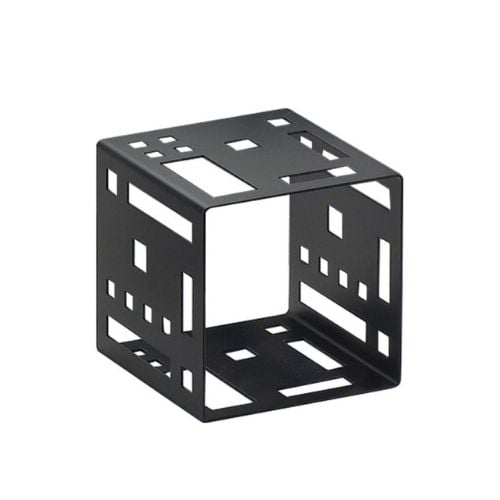 Cal-Mil Stainless Steel Square Cube Riser W7xD7xH7", Black