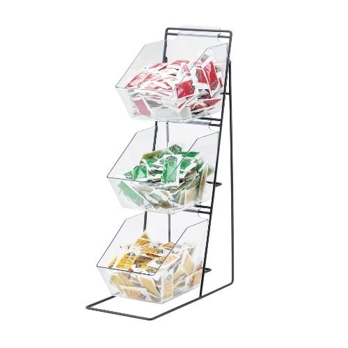 Cal-Mil Iron Condiment Display With 3 Bins, W6.5xD12xH20.5"