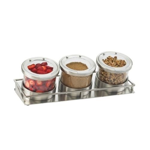 Cal-Mil Jar Display With Base, Jars, Solid Stainless Steel Lid & Cooling Pucks, W14xD11xH11¼, Mixology