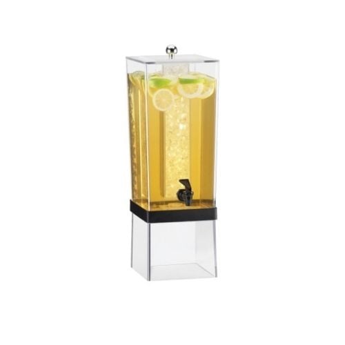 Cal-Mil Metal Band Beverage Dispenser With Plastic Tank & Base, L8xW10xH24", 3Gal, Black