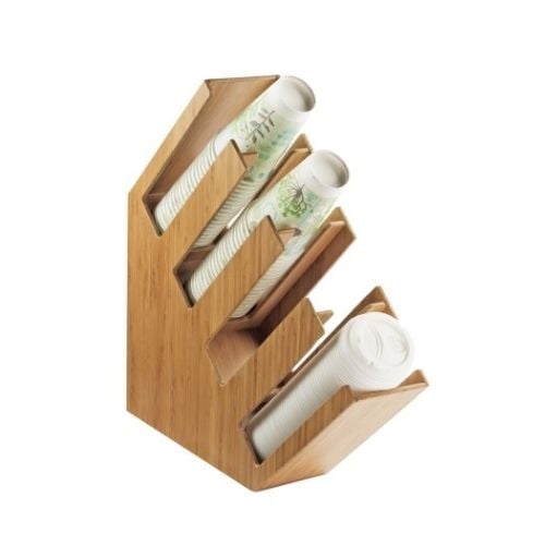 Cal-Mil 4 Section Cup And Lid Holderw 4½xD20xH19½", Bamboo
