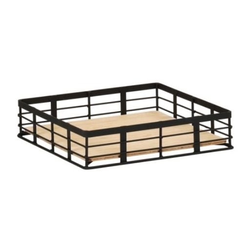 Cal-Mil Metal Riser With Bamboo Plate W12½xD12½xH3, Madison