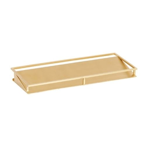 Cal-Mil Metal Organiser With 3 Glass Jar L7¼xW17¼xH5", Gold, Monaco