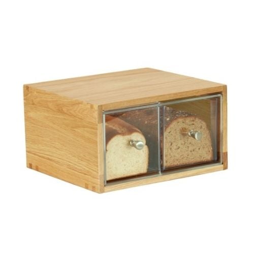 Cal-Mil Wooden Bread Display Case With Acrylic Drawers L13¾xW7xH20½", Oak,Sydney