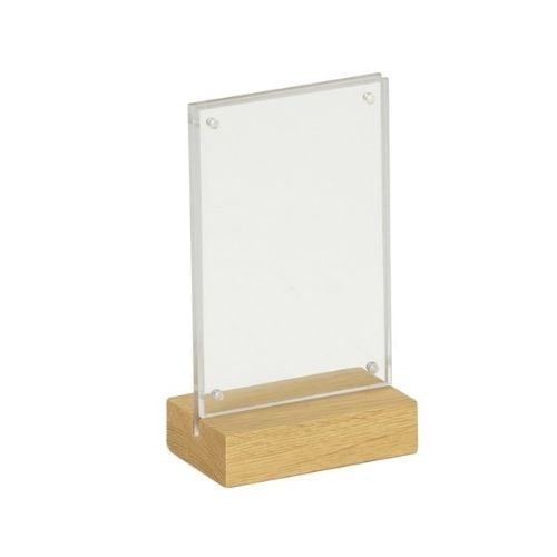 Cal-Mil Wooden Card Holder W4xW2.5xH6.5", Oak, Sydney