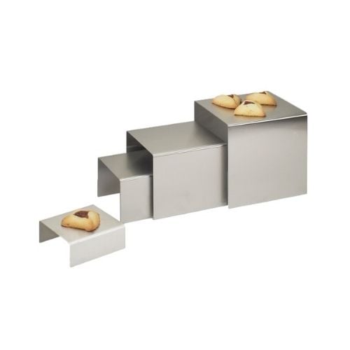 Cal-Mil Stainless Steel Classic Stair-Step Risers W6xD6xH4