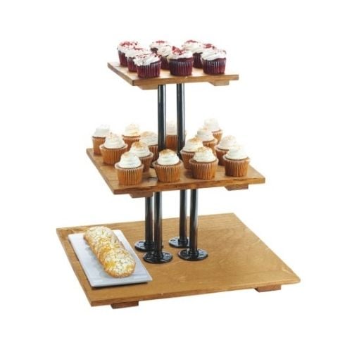 Cal-Mil Wooden 3-Tier Riser Display W20¾xD20¾xH20", Reclaimed Wood, Madera