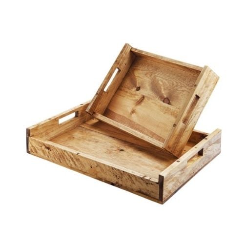 Cal-Mil Tray With Handle  W23¼xD14½xH5¼, Madera