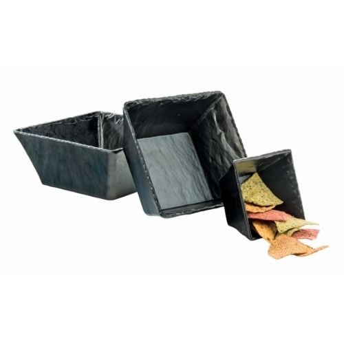 Cal-Mil Mel Slate Bowl W9½xD9½xH4, Black