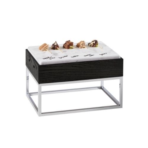 Cal-Mil Riser With Melamine Marble Tray W15xD11xH9¼", Cinderwood