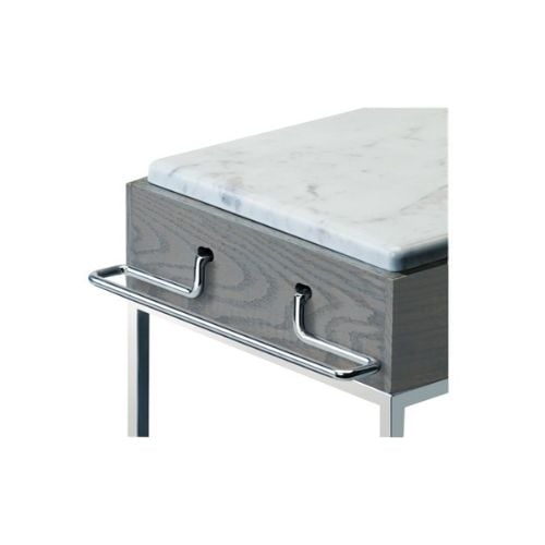 Cal-Mil Chrome Metal Brackets For Ashwood Marble Riser W11xD2¼"