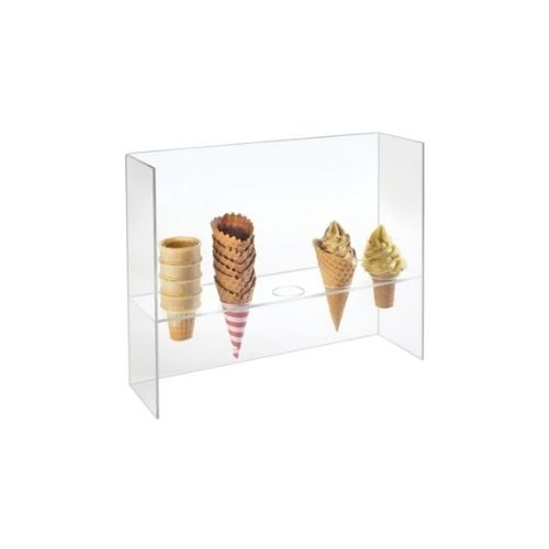 Cal-Mil Acrylic Cone Holder With Guard W20xD4xH16", Hole Size Ø2"