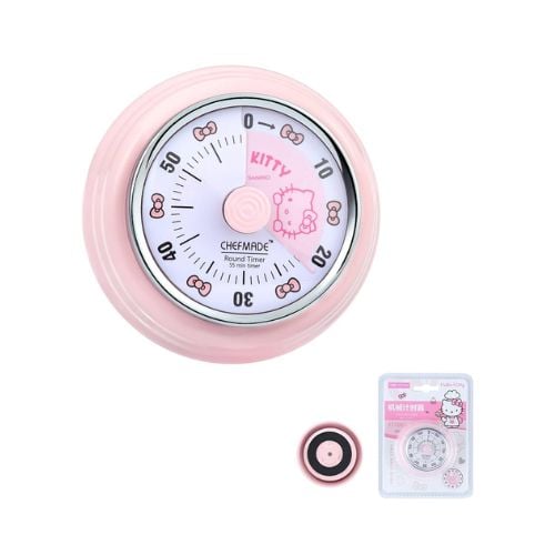 Chefmade Hello Kitty Mechanical Timer Ø7.3xH3.3cm, Pink