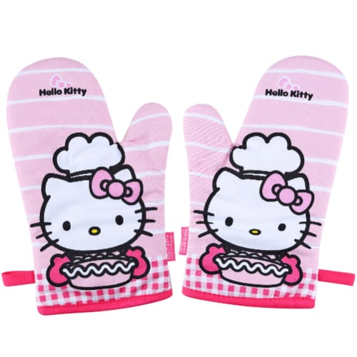 Chefmade Hello Kitty Cotton Polyester Oven Mitt L28xW18cm, 2Pcs/Set