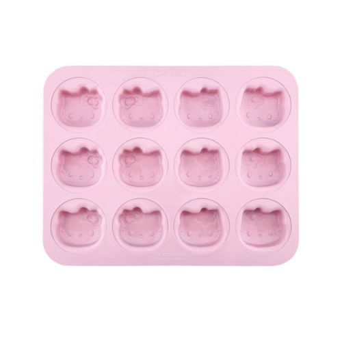Chefmade Hello Kitty Non-Stick 12 Cup Cake Pan L32.6xW25.8xH2.8cm, Thickness 0.8mm, Pink