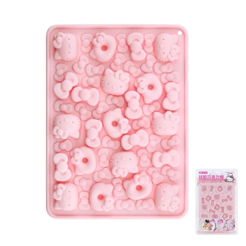 Chefmade Hello Kitty Silicone Chocolate Mould L24xW17.6xH1.8cm, Pink