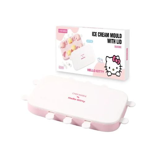 Chefmade Hello Kitty Silicone Ice Cream Mould With Lid L21.5xW12.4xH2.5cm, Pink