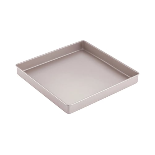 Chefmade Master Non-Stick Square Cake Pan L28.4xW28.4xH3.5cm, Thickness 0.8mm, Champagne Gold