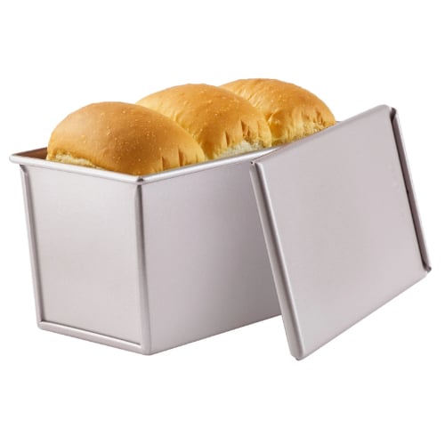 Chefmade Master Non-Stick Corrugated Loaf Pan With Cover L22.6xW12.3xH11.3cm, Thickness 0.5mm, Champagne Gold
