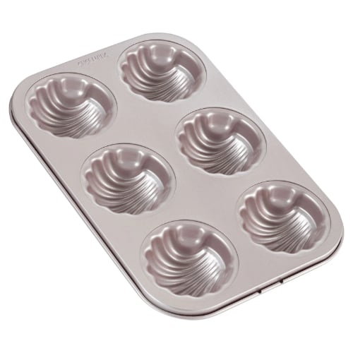 Chefmade Master Non-Stick Madeleine Pan L26.7xW18xH3.4cm, Thickness 0.8mm, Champagne Gold