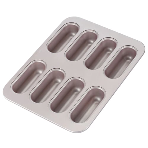 Chefmade Master Non-Stick 8 Cup Hotdog Pan L32.5xW25.8xH4cm, Thickness 0.8mm, Champagne Gold