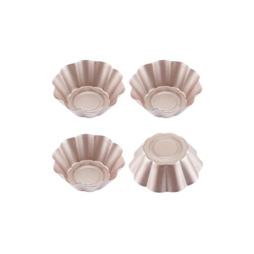 Chefmade Master Non-Stick Tart Pan Set 3" Ø7.7xW4.5xH2.5cm, 4Pcs/Set, Champagne Gold