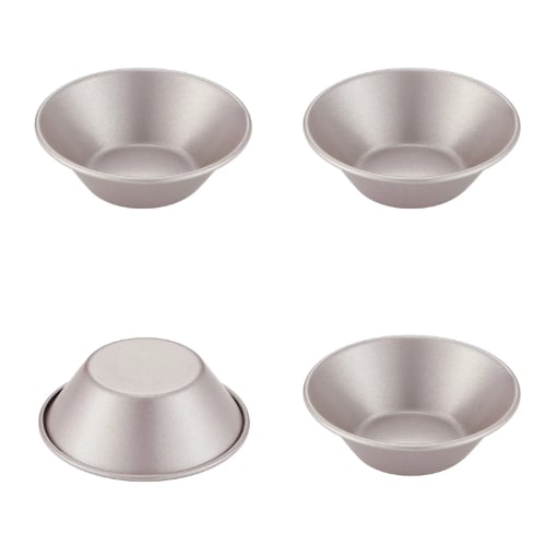 Chefmade Master Non-Stick Tart Pan Ø8.5xH2.5cm, Thickness 0.6mm, 4Pcs/Set , Champagne Gold