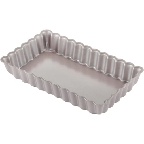 Chefmade Master Non-Stick Rectangle Tart Pan L18xW10.6xH3cm, Thickness 0.8mm, Champagne Gold